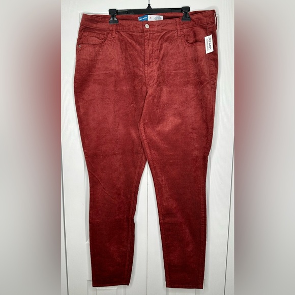 NWT - Old Navy Women's Skinny Corduroy Pants - Size 18 Tall - Rust - Picture 1 of 7